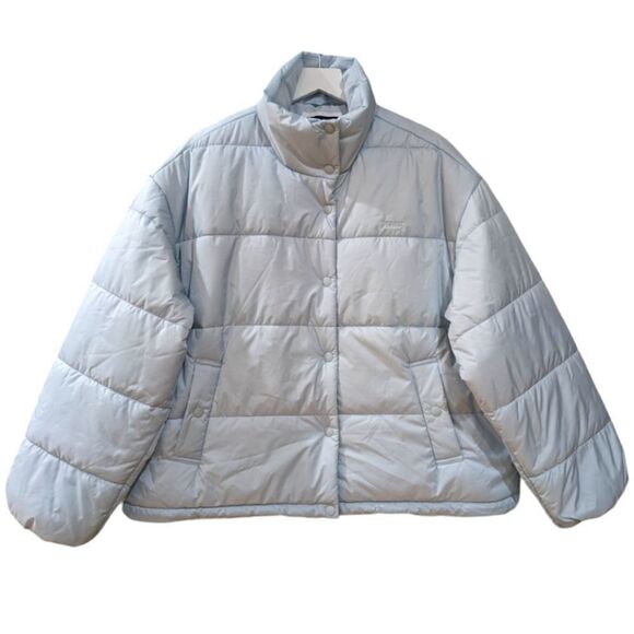 Levi's Womens Light Blue Performance Oversized Boxy Cropped Puffer Jacket Size L - Picture 1 of 9
